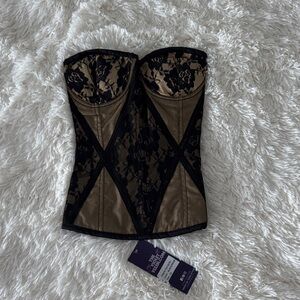 Black and Gold Lace Bustier